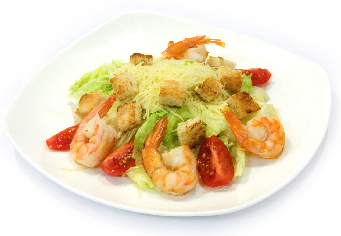 Цезарь с креветками Цезарь с креветками